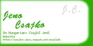jeno csajko business card